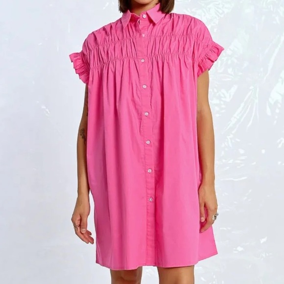 Lili Sidonio Dresses & Skirts - Lulu Sidiono Ruffled Sleeve Mini Shirt Dress